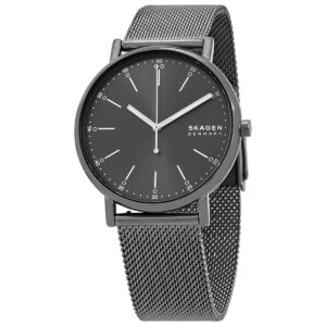 skagen signatur quartz grey dial men's watch skw6577