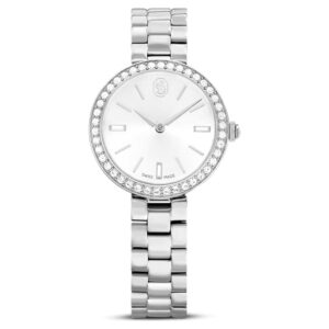 Home swarovski certa quartz crystal silver dial ladies watch 5672998