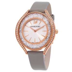 Home swarovski crystalline aura quartz white silver tone dial ladies watch 5519450