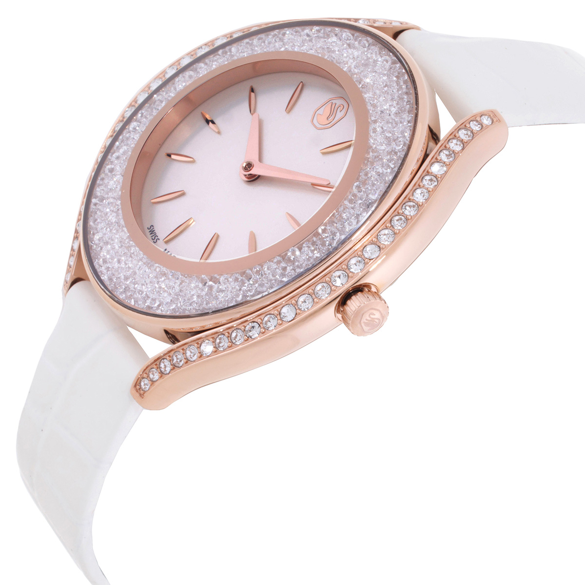 swarovski crystalline quartz silver dial ladies watch 5730146 swarovski crystalline quartz silver dial ladies watch 5730146