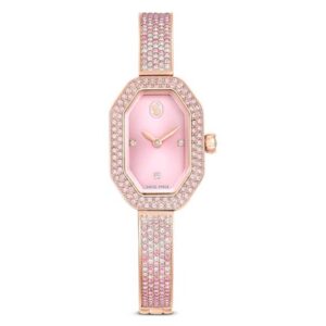 swarovski dextera bangle quartz crystal pink dial ladies watch 5717588