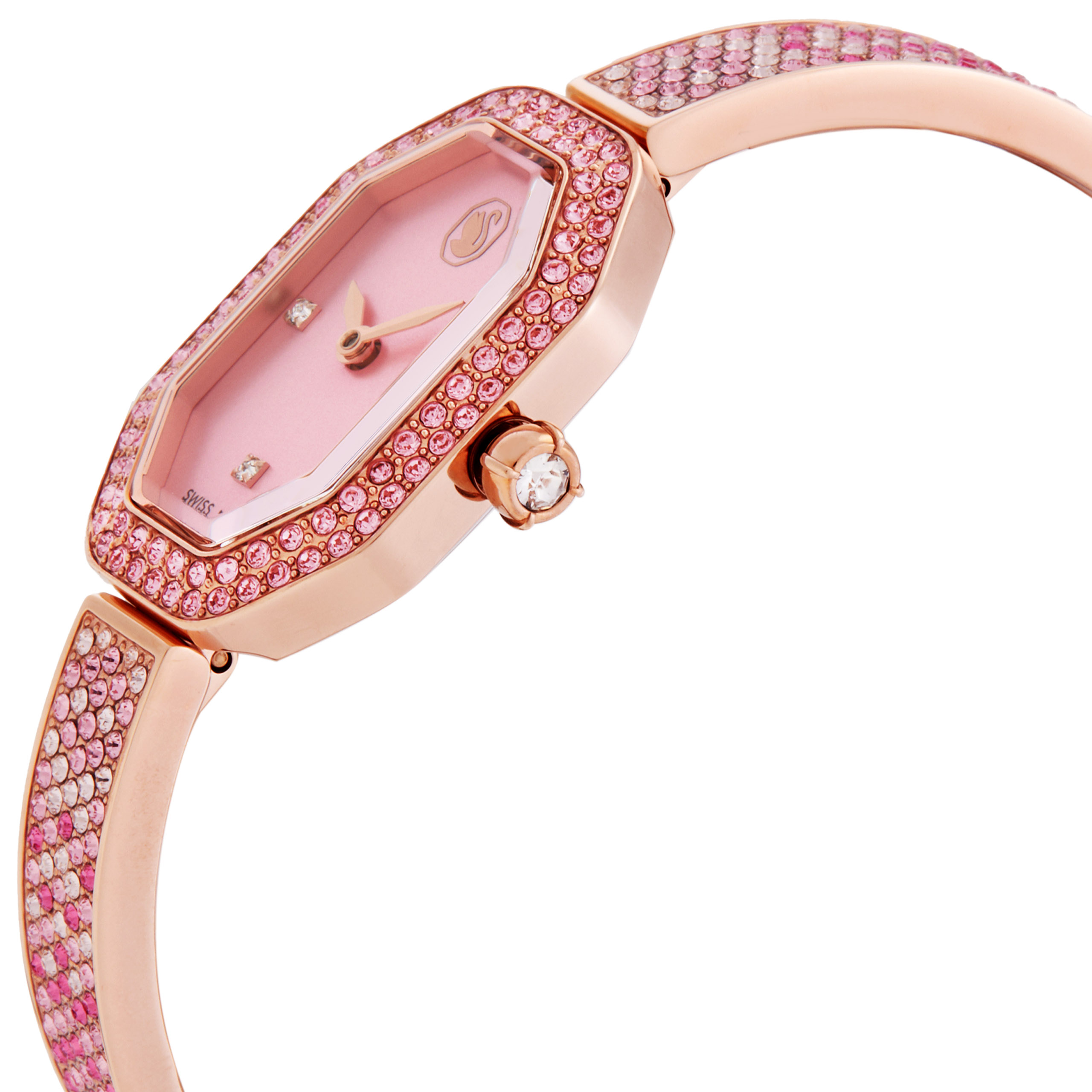 swarovski dextera bangle quartz crystal pink dial ladies watch 5717588 swarovski dextera bangle quartz crystal pink dial ladies watch 5717588