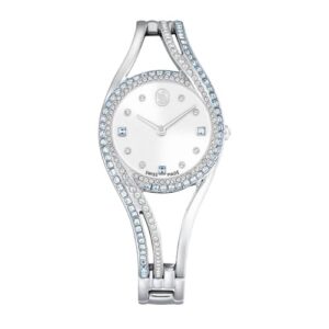 Home swarovski hyperbola quartz crystal silver dial ladies watch 5715463
