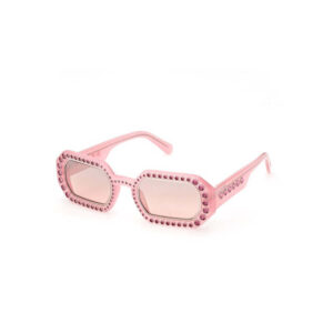 Home swarovski ladies pink rectangular sunglasses 5636336