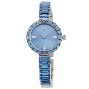 Home swarovski matrix bangle quartz crystal blue dial ladies watch 5730172
