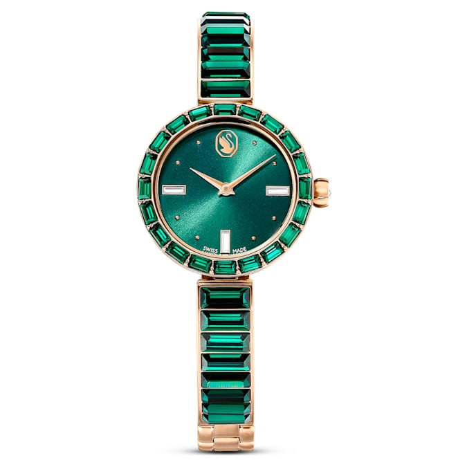 swarovski matrix bangle quartz crystal green dial ladies watch 5690808 swarovski matrix bangle quartz crystal green dial ladies watch 5690808
