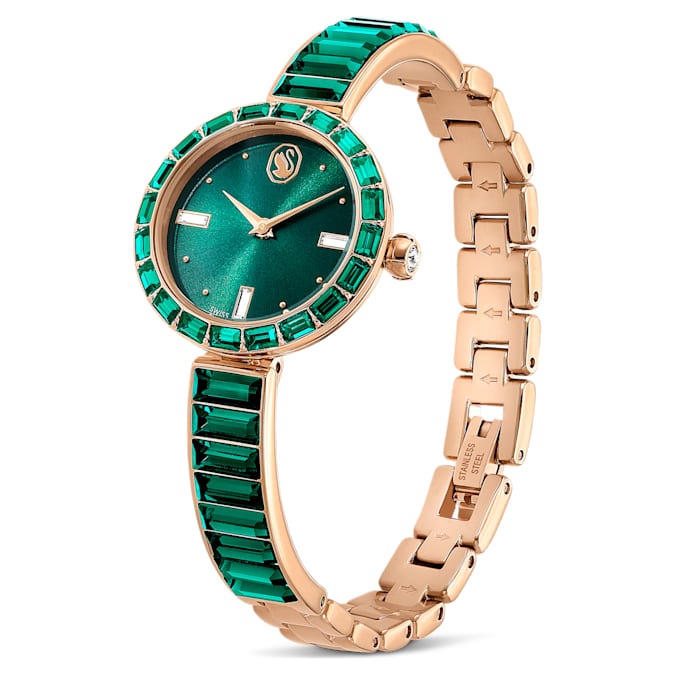 swarovski matrix bangle quartz crystal green dial ladies watch 5690808 swarovski matrix bangle quartz crystal green dial ladies watch 5690808