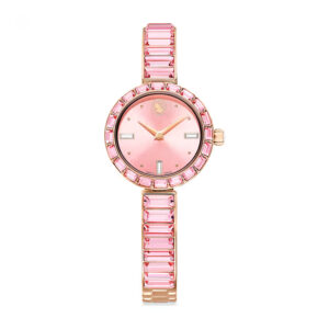 Home swarovski matrix bangle quartz crystal pink dial ladies watch 5679890