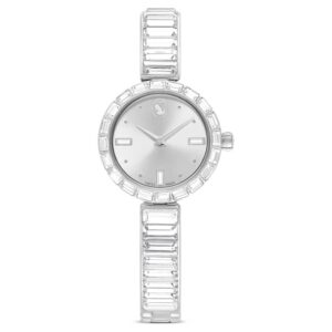 Home swarovski matrix bangle quartz crystal silver dial ladies watch 5677487
