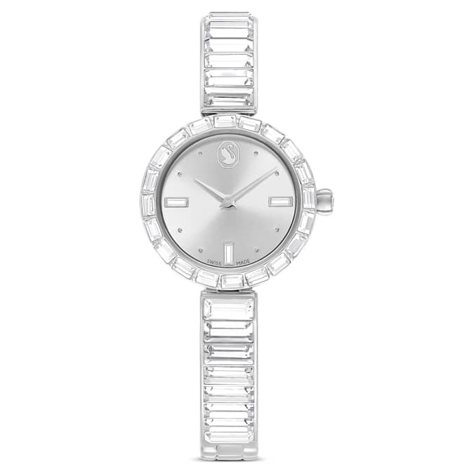 swarovski matrix bangle quartz crystal silver dial ladies watch 5677487 swarovski matrix bangle quartz crystal silver dial ladies watch 5677487