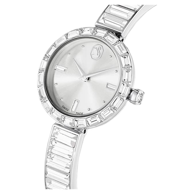 swarovski matrix bangle quartz crystal silver dial ladies watch 5677487 swarovski matrix bangle quartz crystal silver dial ladies watch 5677487