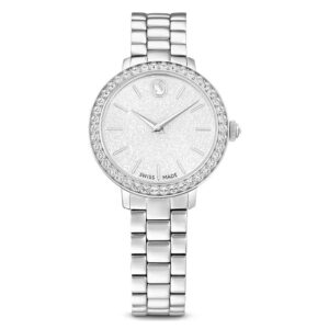 swarovski matrix quartz crystal silver dial ladies watch 5706182