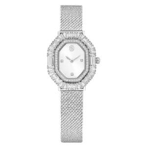 swarovski matrix quartz crystal silver dial ladies watch 5732498