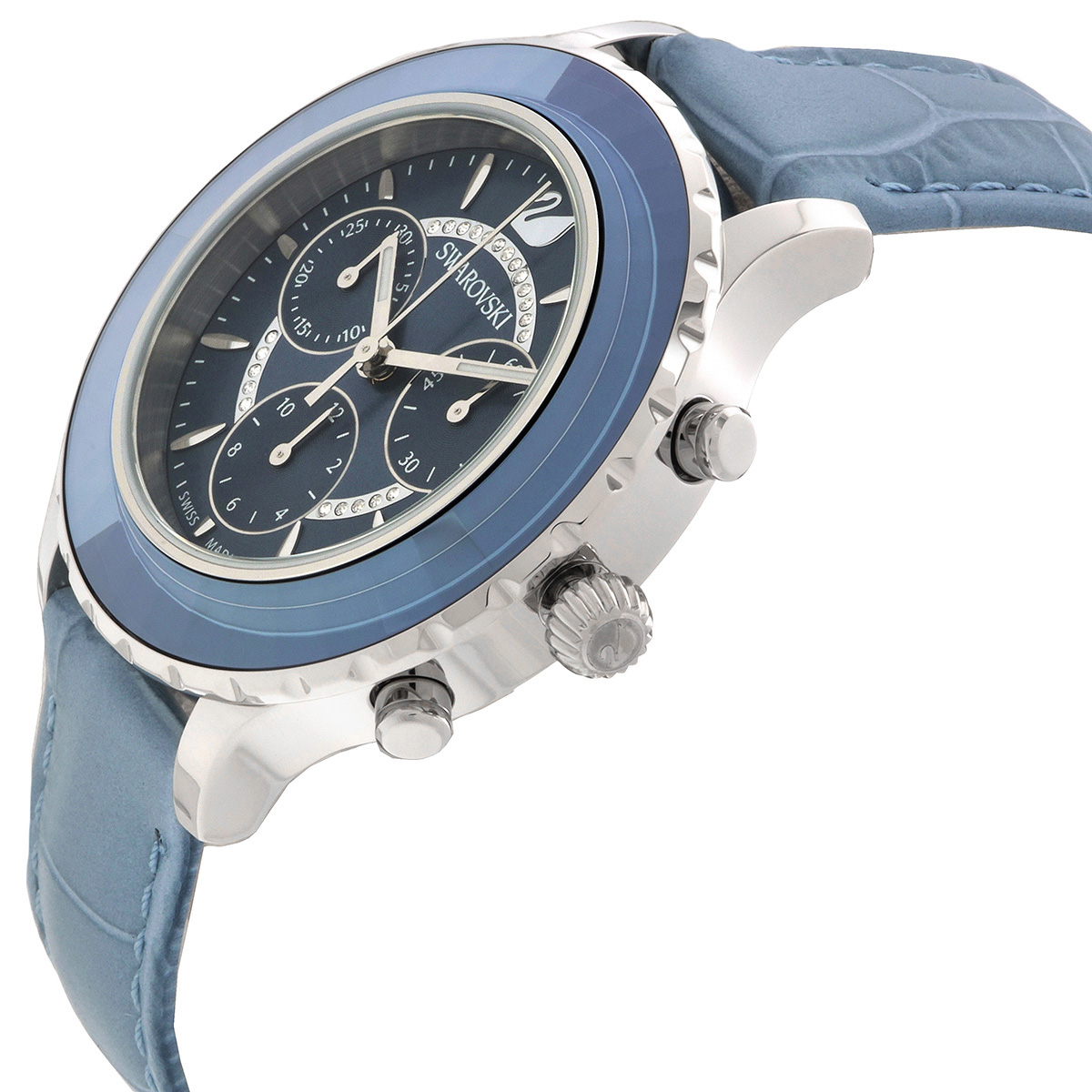 swarovski octea lux chrono chronograph quartz blue dial ladies watch 5580600 swarovski octea lux chrono chronograph quartz blue dial ladies watch 5580600