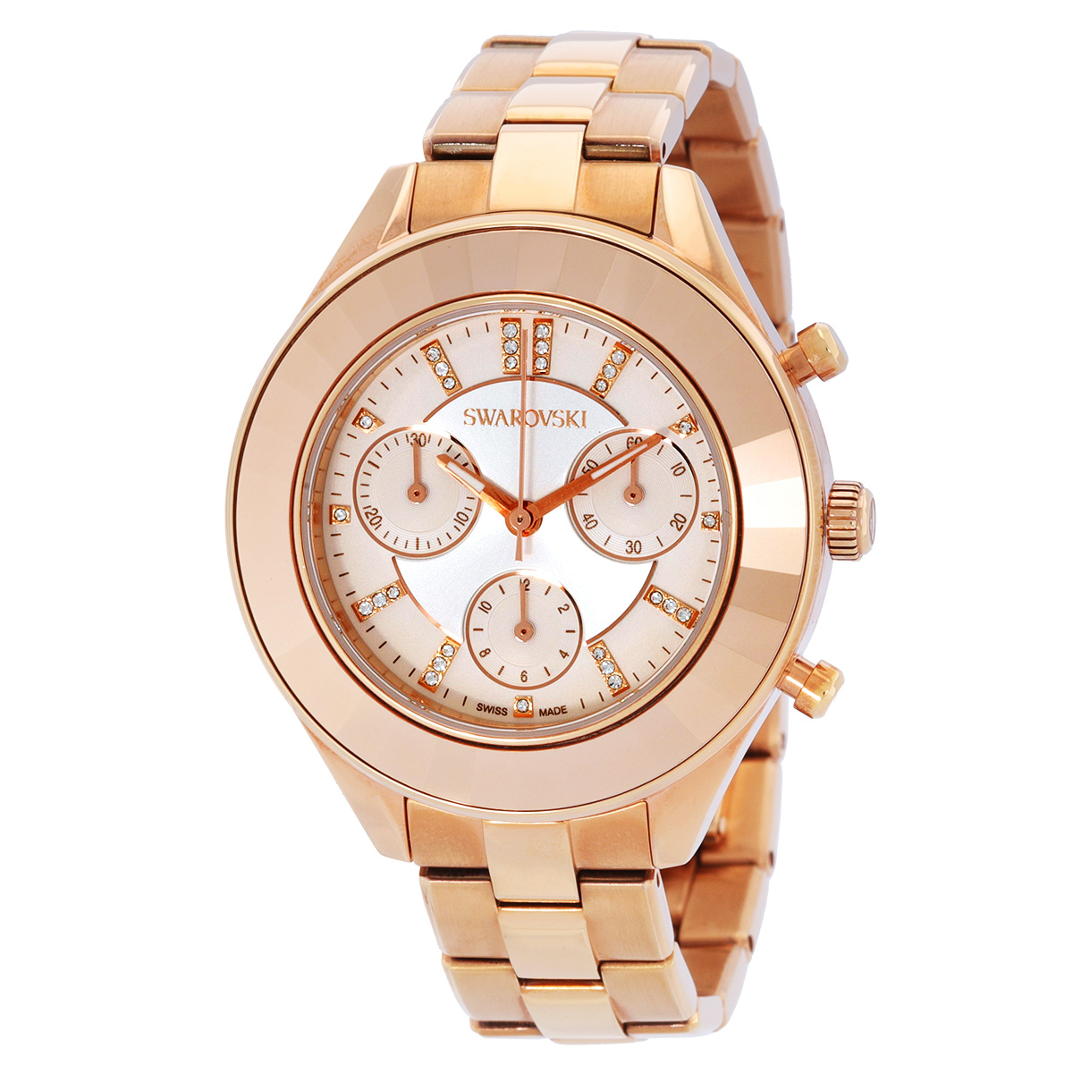 swarovski octea lux sport chronograph quartz crystal silver dial ladies watch 5612194 swarovski octea lux sport chronograph quartz crystal silver dial ladies watch 5612194