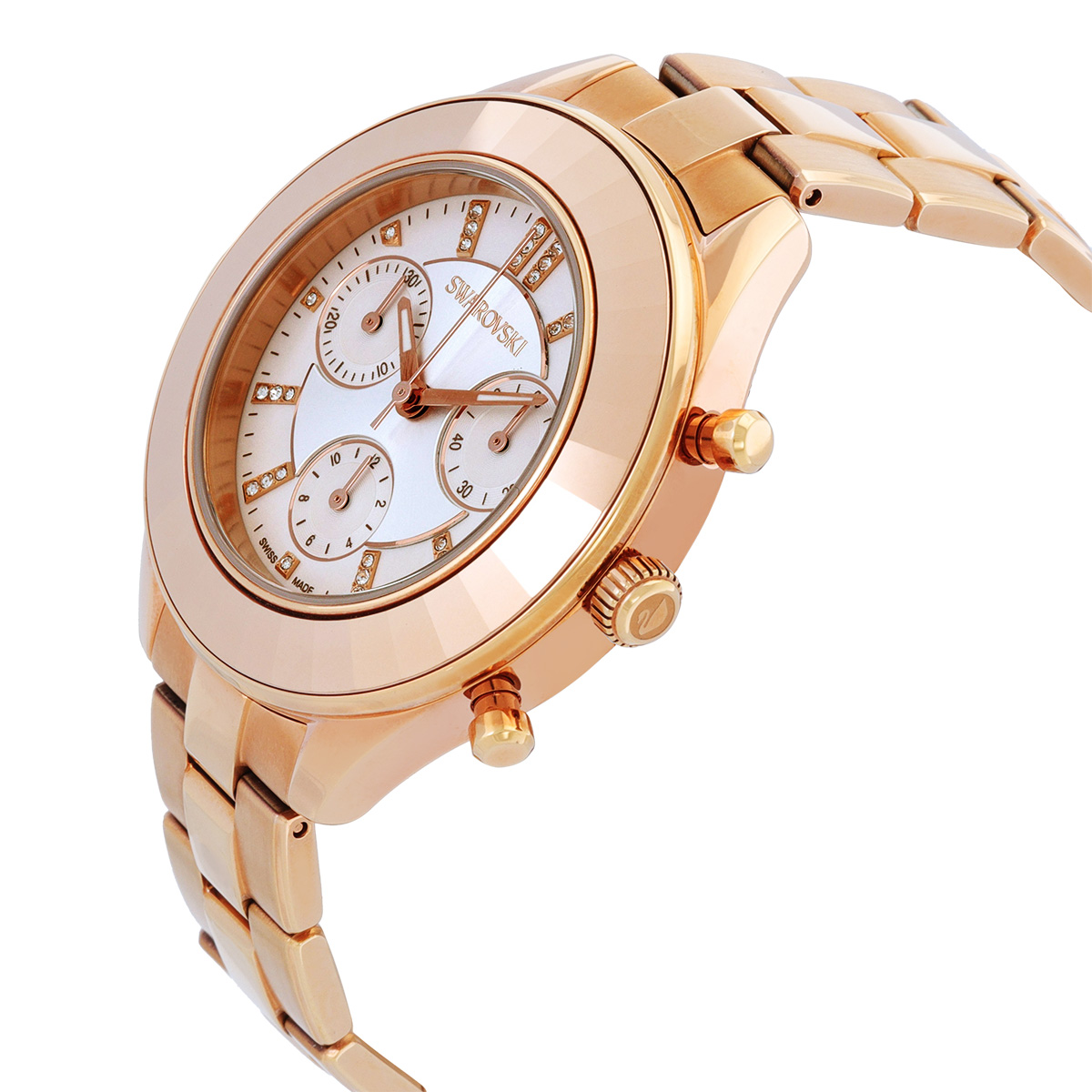 swarovski octea lux sport chronograph quartz crystal silver dial ladies watch 5612194 swarovski octea lux sport chronograph quartz crystal silver dial ladies watch 5612194