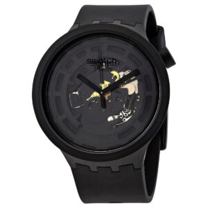 swatch bioceramic quartz black dial men's watch sb03b100