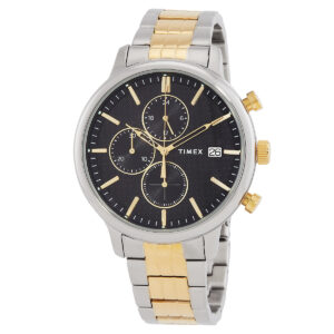 Витрина timex chicago chronograph quartz blue dial two tone men's watch tw2w13300
