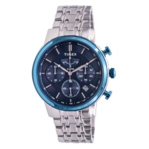 Витрина timex classic chronograph quartz blue dial men's watch tw2t23500