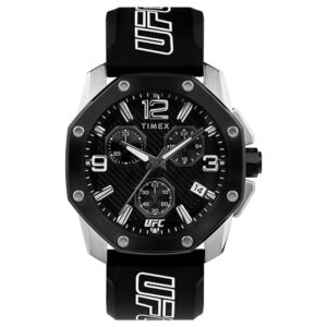 timex icon chronograph quartz black dial men's watch tw2v58600