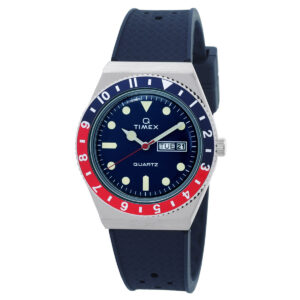 Home timex q timex quartz blue dial pepsi bezel men's watch tw2v32100
