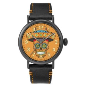Home timex standard dia de los muerto quartz orange dial men's watch tw2v67700vq
