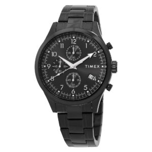 Витрина timex trend chronograph quartz black dial men's watch tw2y01600