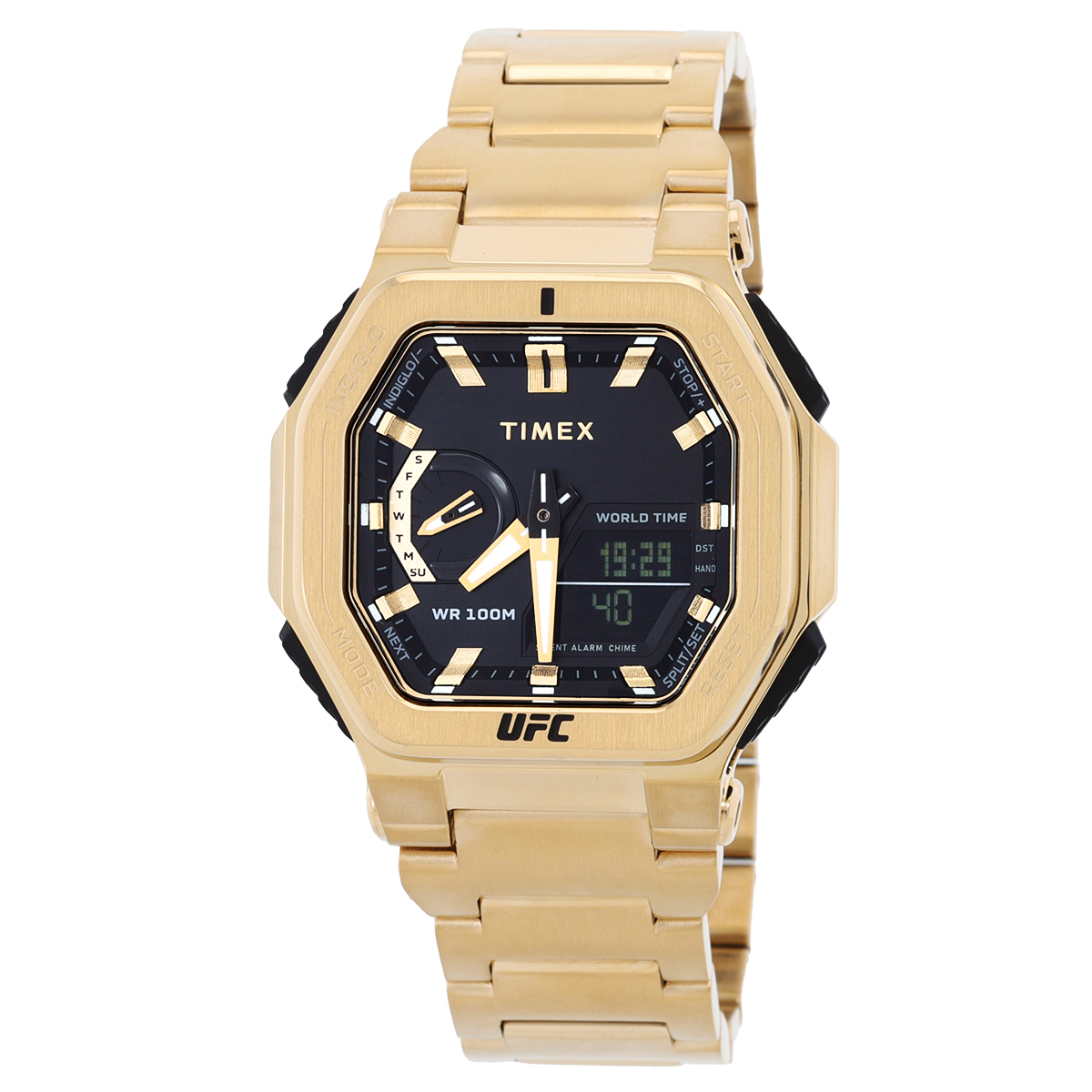 timex ufc colossus alarm world time quartz analog digital black dial men's watch tw2v84500 timex ufc colossus alarm world time quartz analog digital black dial men's watch tw2v84500