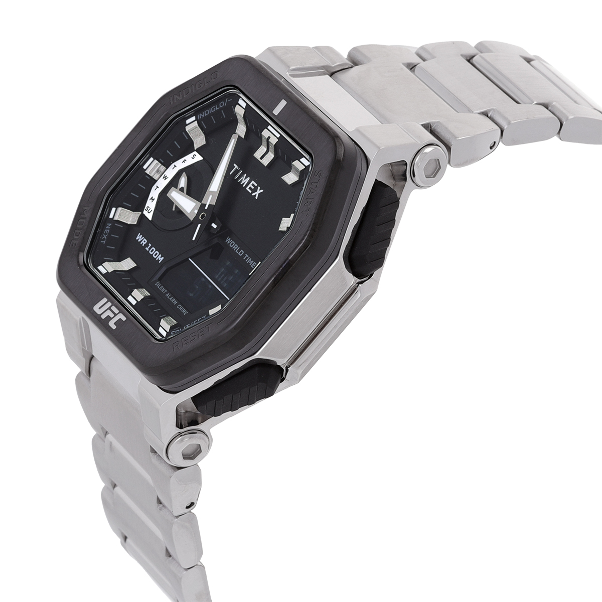 timex ufc colossus alarm world time quartz analog digital black dial men's watch tw2v84600 timex ufc colossus alarm world time quartz analog digital black dial men's watch tw2v84600