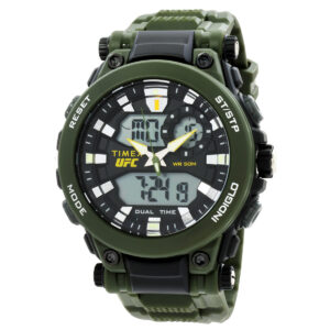 timex ufc impact alarm quartz analog digital black dial men's watch tw5m52900