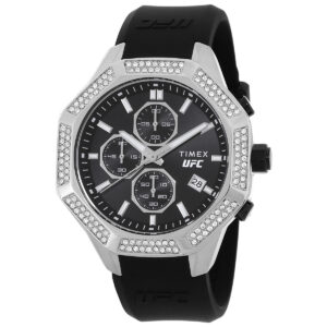 Витрина timex ufc king chronograph quartz crystal black dial men's watch tw2v99300jr