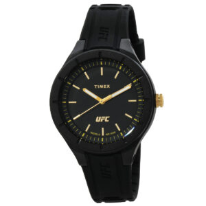timex ufc strength quartz black dial men's watch tw2v56900