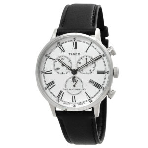 Home timex waterbury classic chronograph quartz white dial men's watch tw2u88100