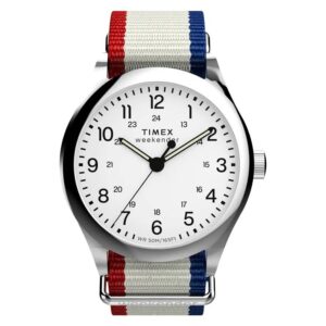 Home timex weekender quartz white dial men's watch tw2y15500