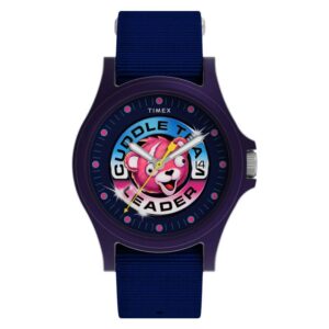 timex x fortnite acadia quartz blue dial men's watch tw2y46200