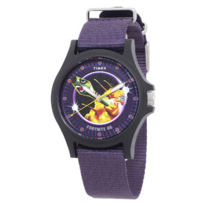 timex x fortnite acadia quartz purple dial men's watch tw2y46300