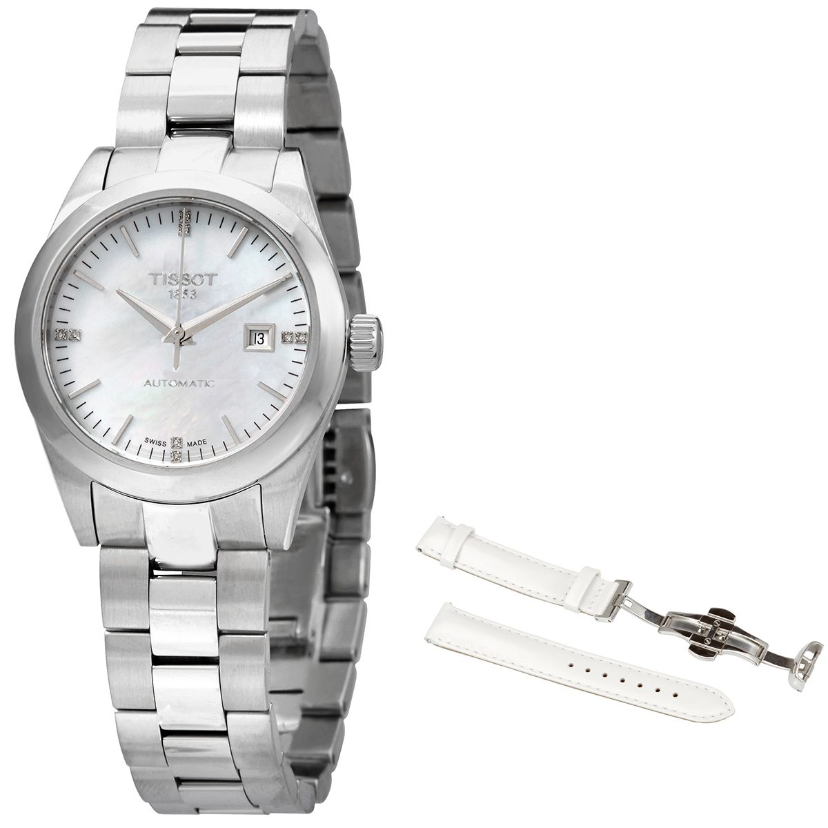 tissot automatic diamond white mother of pearl dial ladies watch t132.007.11.116.00 tissot automatic diamond white mother of pearl dial ladies watch t132.007.11.116.00