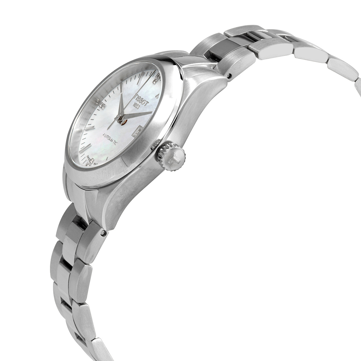 tissot automatic diamond white mother of pearl dial ladies watch t132.007.11.116.00 tissot automatic diamond white mother of pearl dial ladies watch t132.007.11.116.00