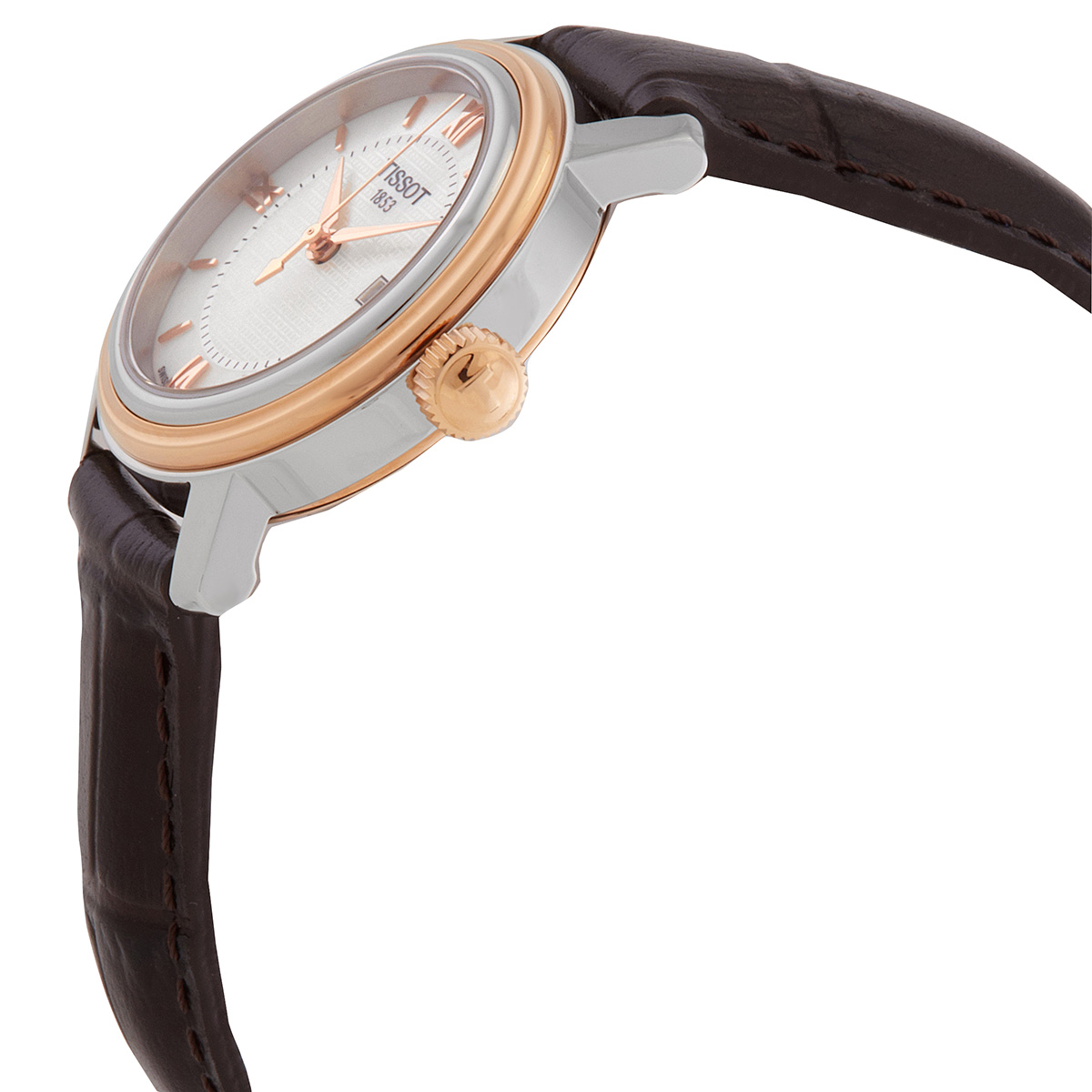 tissot bridgeport quartz white mother of pearl dial brown leather band stainless steel case ladies watch t097.010.26.118.00 tissot bridgeport quartz white mother of pearl dial brown leather band stainless steel case ladies watch t097.010.26.118.00