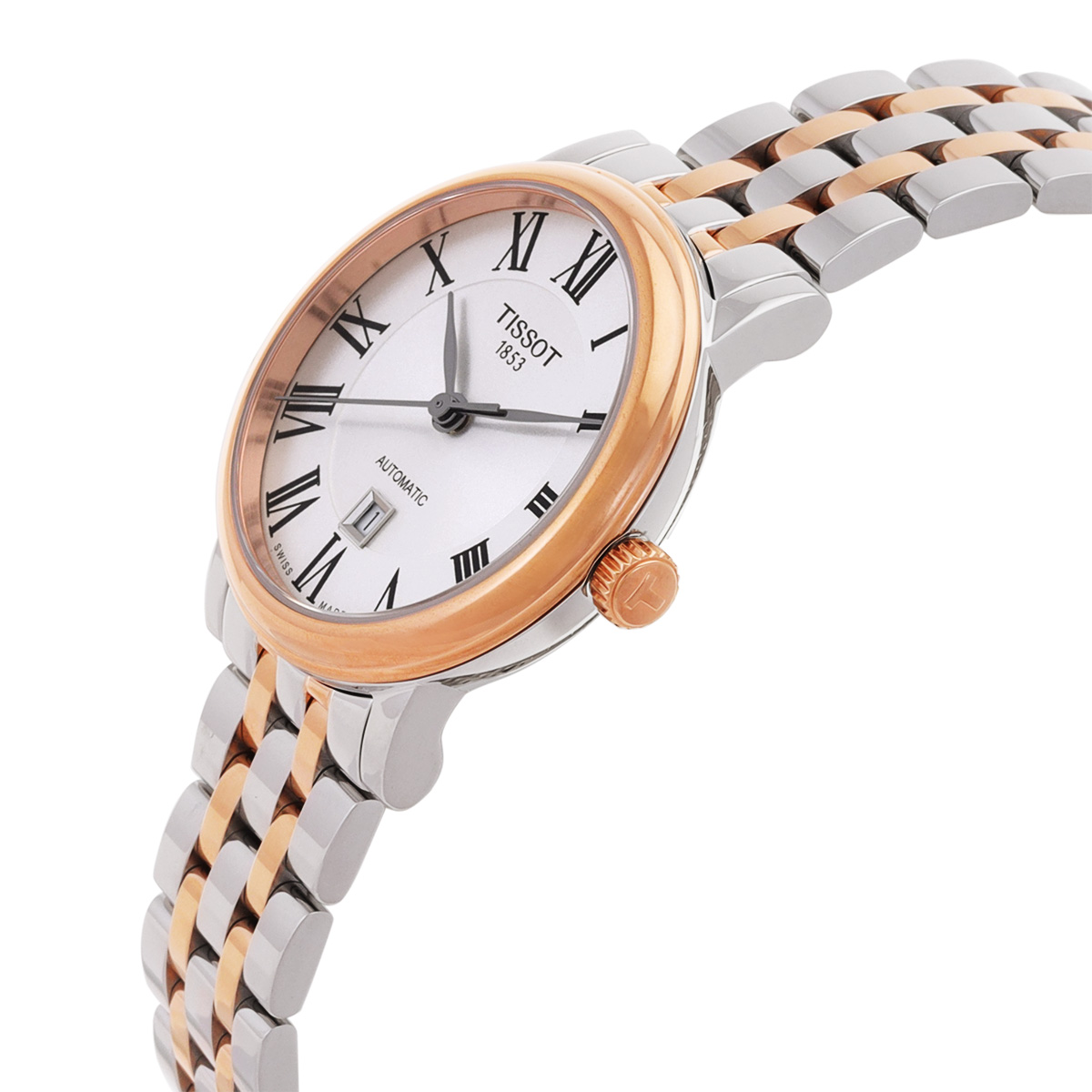 tissot carson automatic silver dial two tone ladies watch t122.207.22.033.00 tissot carson automatic silver dial two tone ladies watch t122.207.22.033.00