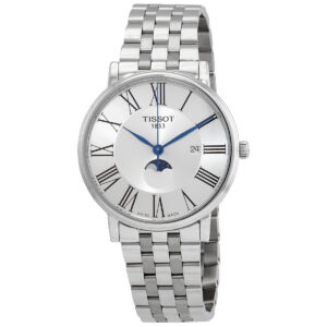 Витрина tissot carson moon phase quartz silver dial men's watch t1224231103300