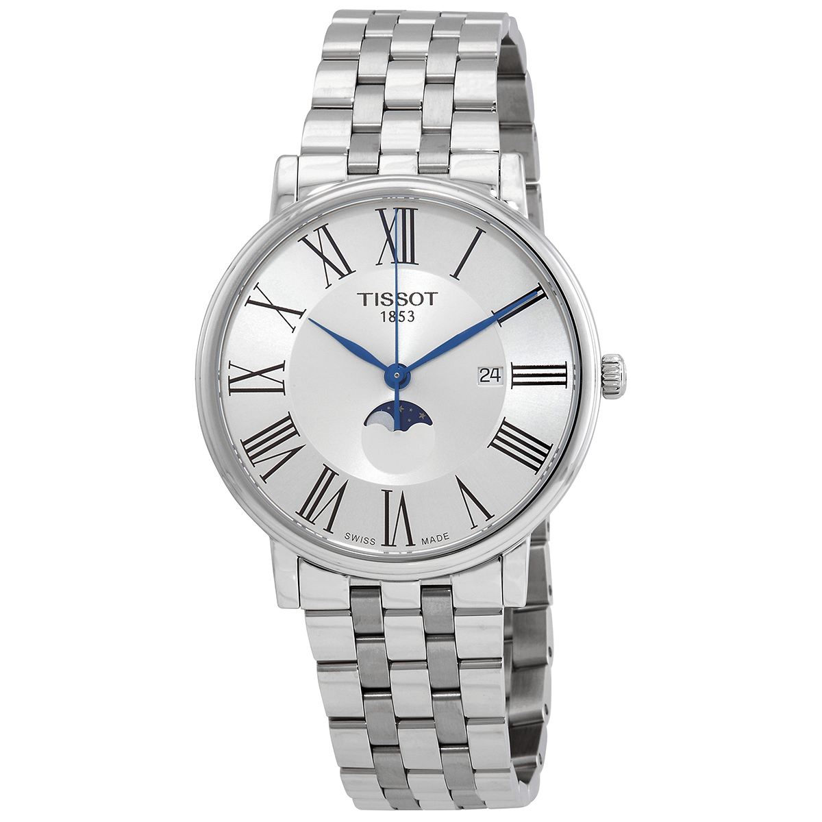 tissot carson moon phase quartz silver dial men's watch t1224231103300 tissot carson moon phase quartz silver dial men's watch t1224231103300