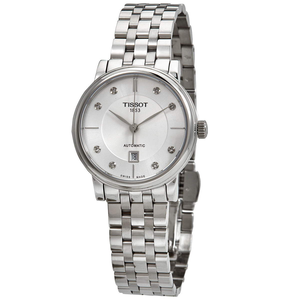 tissot carson premium automatic diamond white dial ladies watch t122.207.11.036.00 tissot carson premium automatic diamond white dial ladies watch t122.207.11.036.00