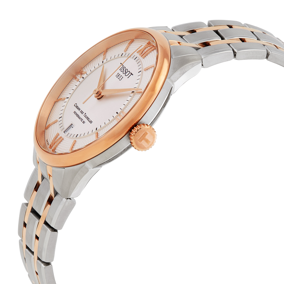 tissot chemin des tourelles automatic silver dial two tone men's watch t1398072203800 tissot chemin des tourelles automatic silver dial two tone men's watch t1398072203800