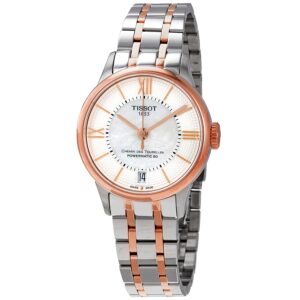 Home tissot chemin des tourelles automatic mother of pearl dial ladies watch t099.207.22.118.02