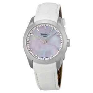 Home tissot couturier grande mother of pearl dial white leather ladies watch t0352461611100