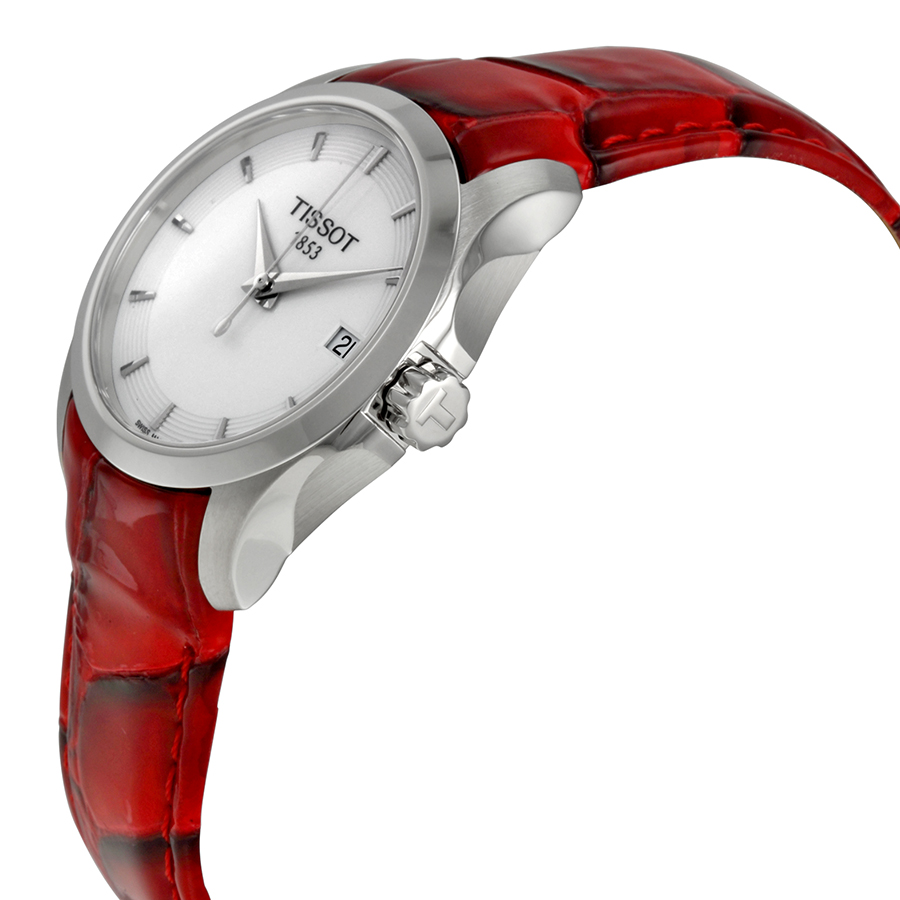 tissot couturier white dial red leather ladies watch t0352101601101 tissot couturier white dial red leather ladies watch t0352101601101