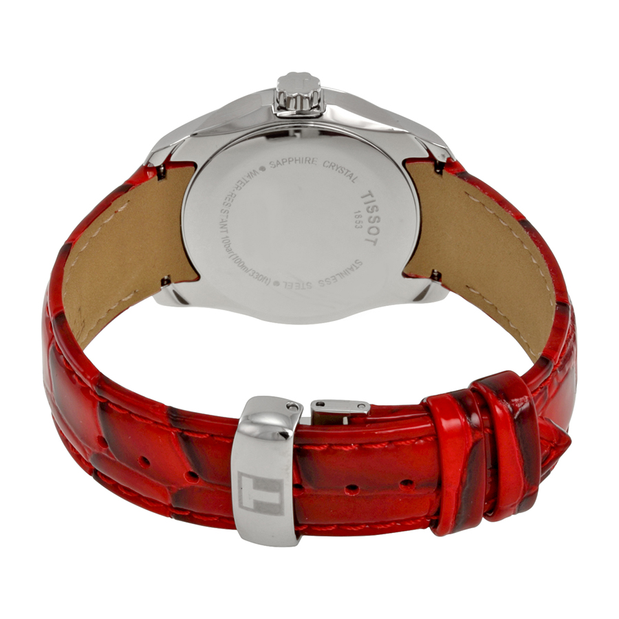 tissot couturier white dial red leather ladies watch t0352101601101 tissot couturier white dial red leather ladies watch t0352101601101