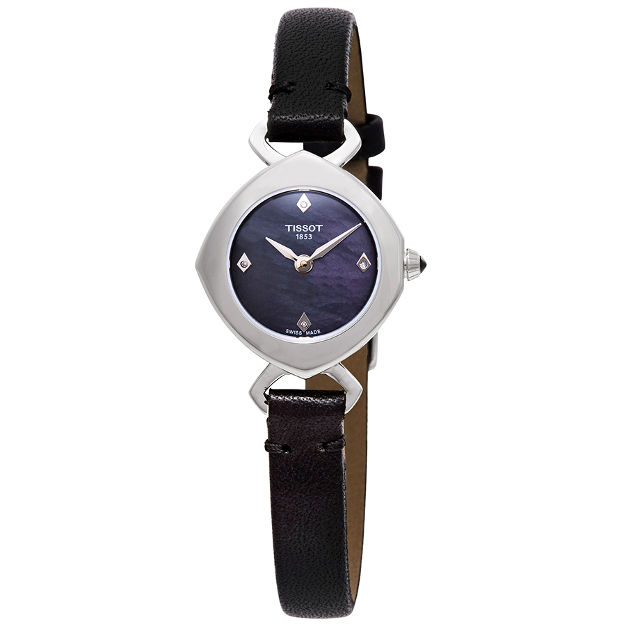 tissot femini t mother of pearl dial ladies black leather watch t113.109.16.126.00 tissot femini t mother of pearl dial ladies black leather watch t113.109.16.126.00