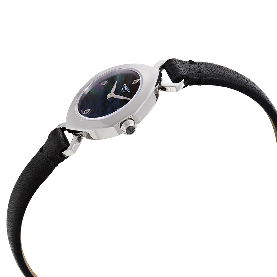 tissot femini t mother of pearl dial ladies black leather watch t113.109.16.126.00 tissot femini t mother of pearl dial ladies black leather watch t113.109.16.126.00